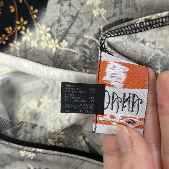 ANAC Designed by Kimi Sheer Floral Blouse Long Sleeve Asymmetrical Hem Size L - Picture 6 of 6